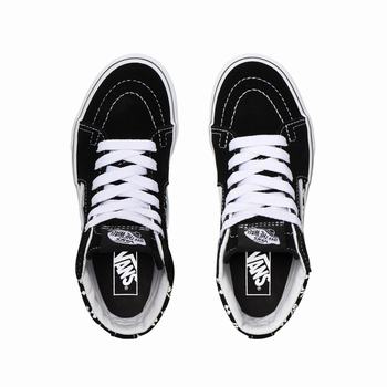 Detske Kotnikove Tenisky Vans Logo Repeat Sk8-HI (4-8 years) Čierne/Biele VA49FGJOV